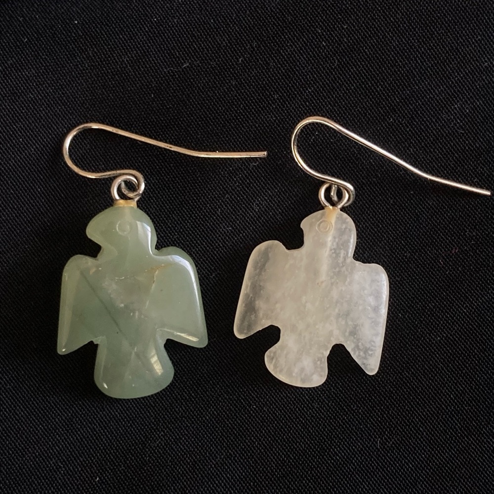 Small quartz thunderbird earrings